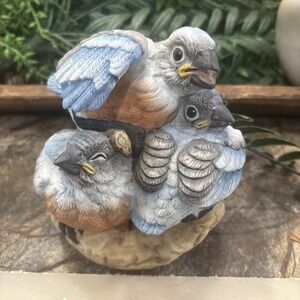 Vintage Andrea Baby Bluebirds Ceramic Figurine No.5803